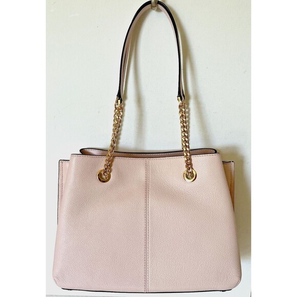 New Michael Kors Teagen Long Drop Satchel Pebble Leather Powder Blush - Picture 5 of 6